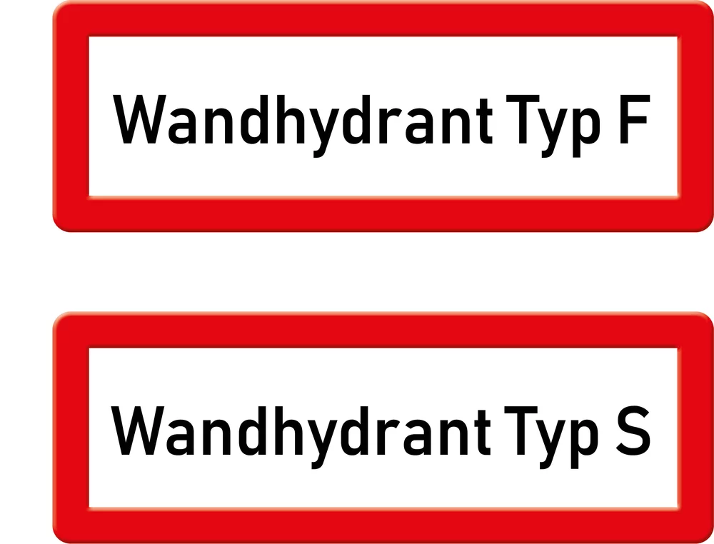 Kennzeichnung für Wandhydrant Typ F und Typ S