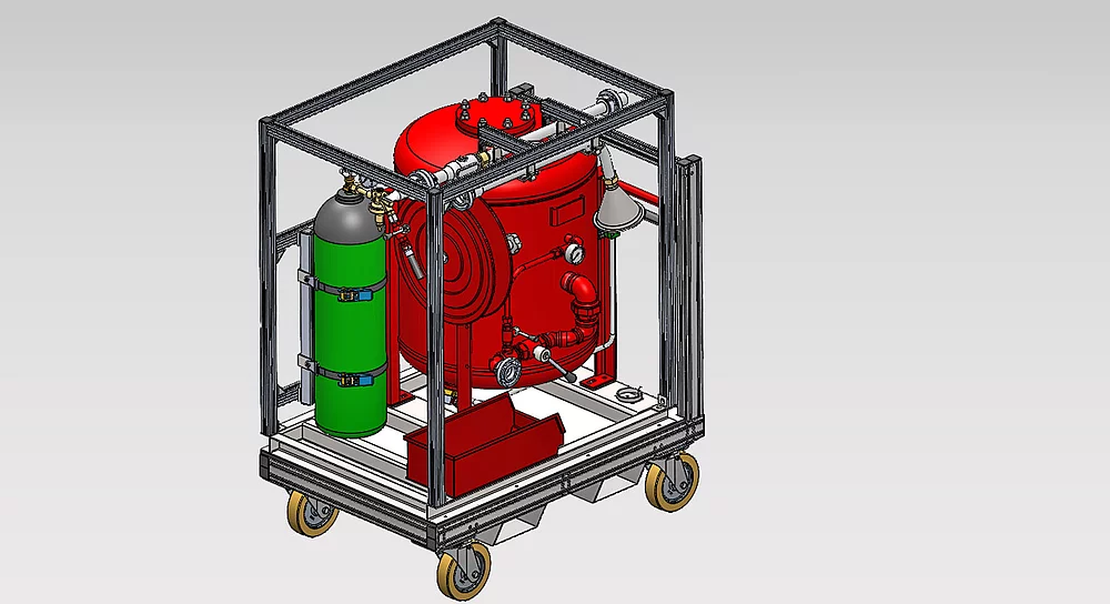 Abb. 3: Mobile Rollcontainer Metallbrandlöschanlage P250 RC (D)