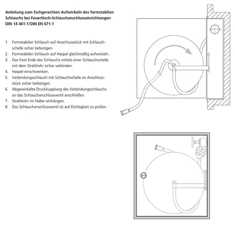 Feuerlösch-Schlauchanschlusseinrichtungen (Wandhydranten für formstabilen Schlauch)